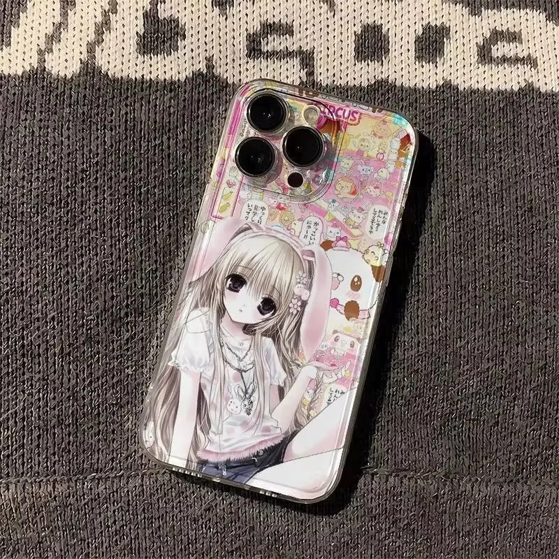 Potdemiel Transparente Silikon Handyhülle mit Hasenohren-Loli-Design für iPhone 17 Air 16 15 14 Plus 13 12 Mini 11 Pro Max Soft Cover - Bild 3