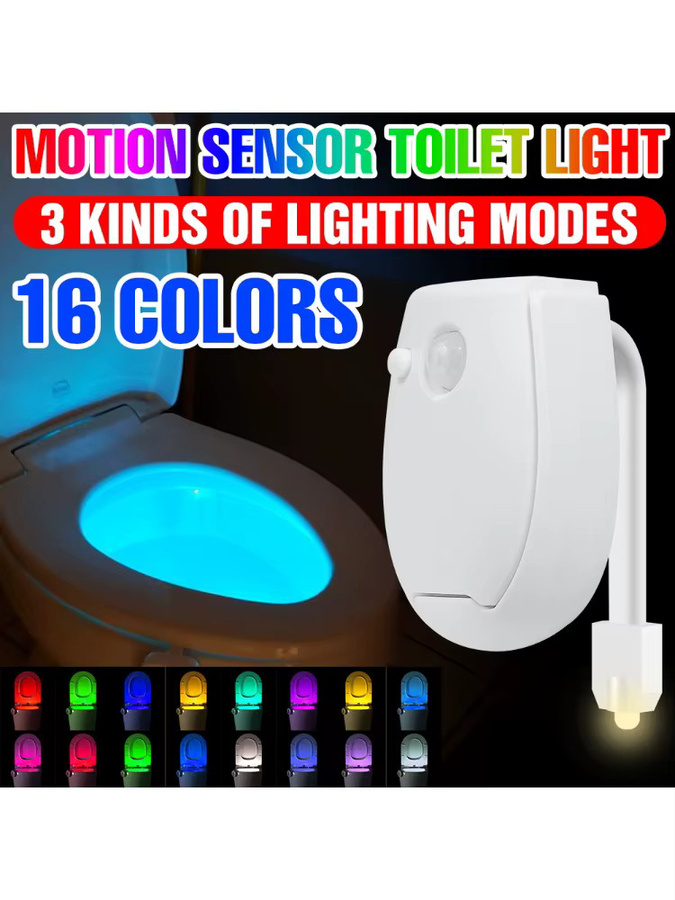 RGB LED WC Nachtlicht mit PIR Bewegungssensor für Badezimmer und Waschraum, Multicolour, Batteriebetrieben - Bild 5