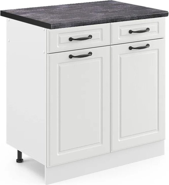 Vicco Küchenunterschrank R-Line Landhaus Weiß Anthrazit B: 80 cm, T: 60 cm, H: 81,6 cm - Bild 1