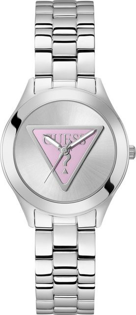 Guess Damenuhr Tri Plaque, Quarz, Edelstahl, 34 mm, Silber - Bild 1