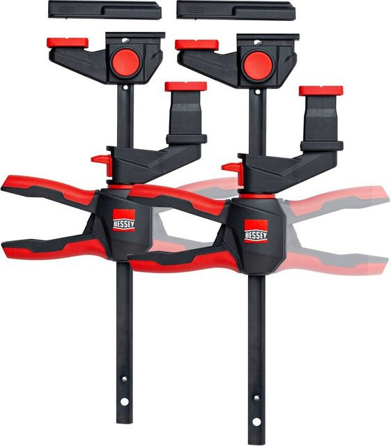 Bessey 2er-Set Einhand-Tischzwingen EZR360-15SET mit drehbarem Griff in Schwarz-Rot, Spannweite max. 150 mm, Ausladung 60 mm - Bild 3