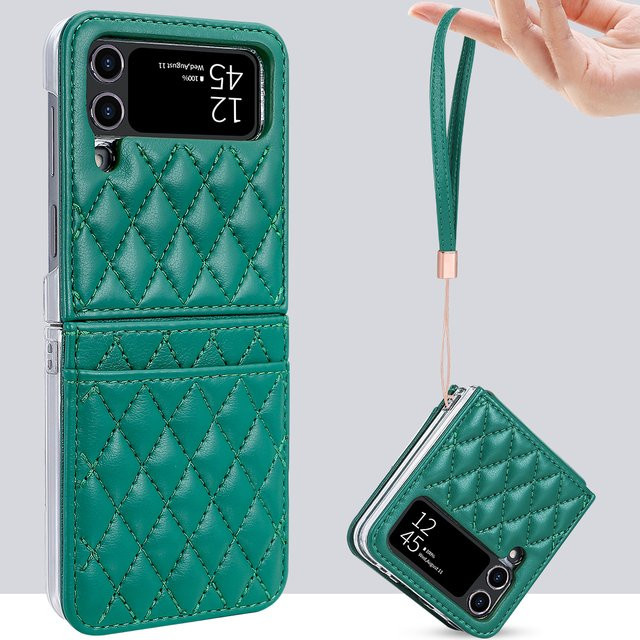 VIETAO Premium PU-Leder Handyhülle für Samsung Galaxy Z Flip 8, 7, 6, 5, 4 mit Handgelenkschlaufe und Kartenfach - Bild 1