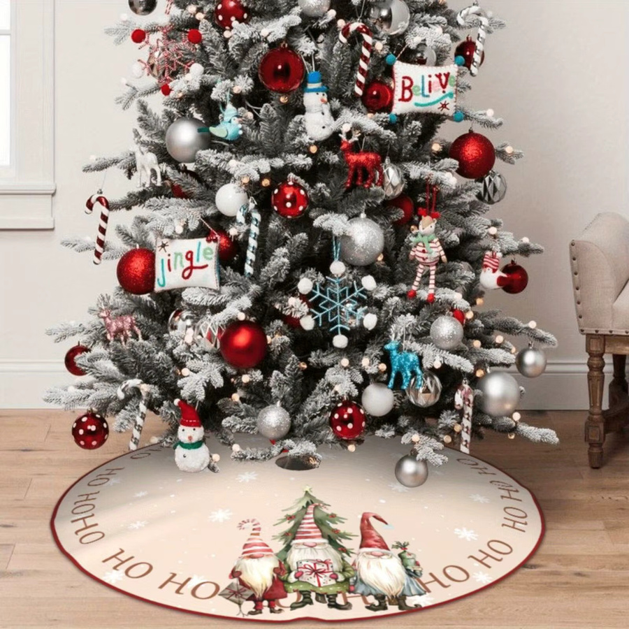 VIKAMA Weihnachtsbaumrock HO HO HO Cartoon-Zwerg, waschbare Heimdekoration in Multicolour - Bild 3
