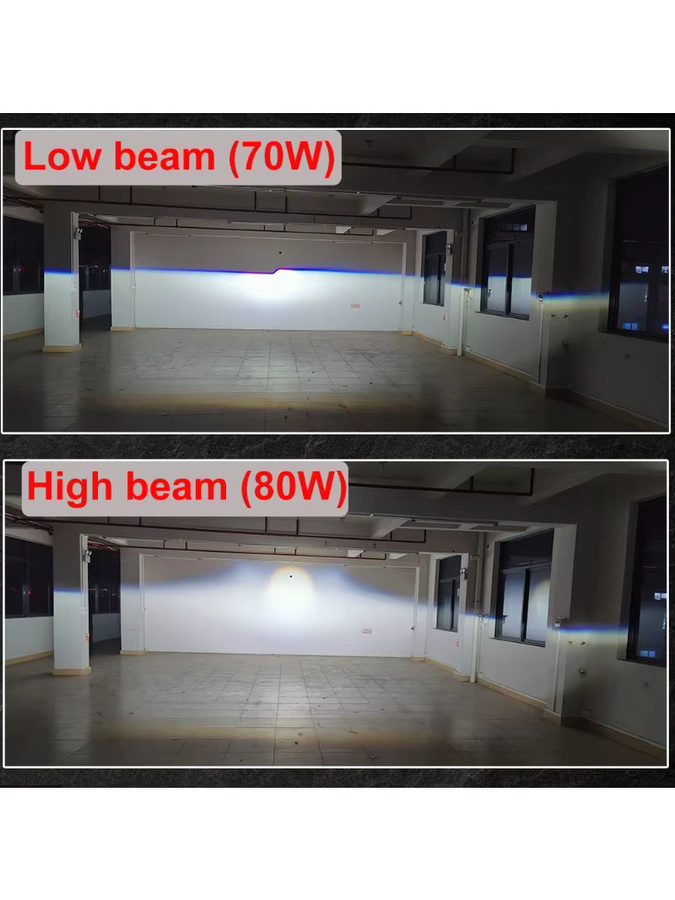 Veclumin A9 Pro Dual Lens Hochleistungs-Auto-LED-Scheinwerfer in Schwarz, 80 W, H4 H11 12+1 Glühbirnen (4575 + 5050) mit 3 Zoll Doppellampenbecher - Bild 6
