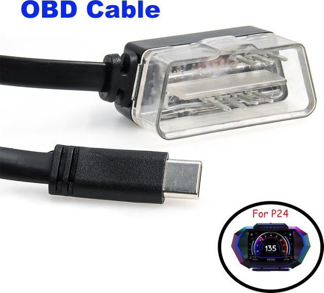 MAIMEIMI Obd2 Kabel für Auto Head Up Display mit USB-C Anschluss, Diagnose Werkzeug Adapter, Schwarz, Länge: 1,8 m - Bild 1
