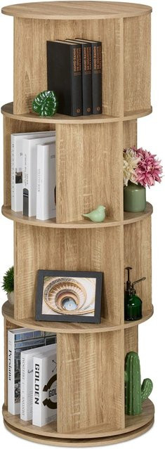 Relaxdays Bücherregal aus Holzwerkstoff und Stahl in Natur, Höhe: 137 cm, Breite: 50 cm, Tiefe: 25 cm - Bild 1