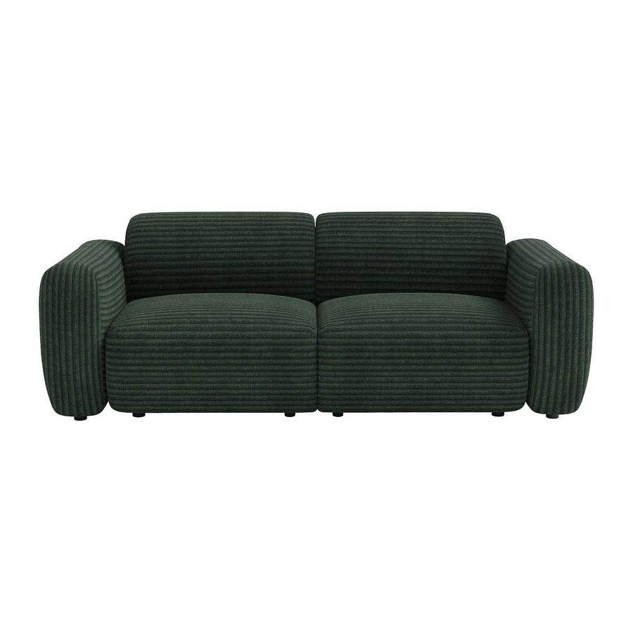 Maison Céphy Sofa Pogni in Grün mit Cord-Rippenstruktur und modernem Design, Breite: 205 cm - Bild 2