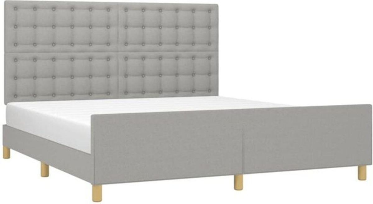 Polsterbett vidaxl in Grau aus Stoff und Holzwerkstoff, B/T/H: 160 x 200 x 128 cm - Bild 1