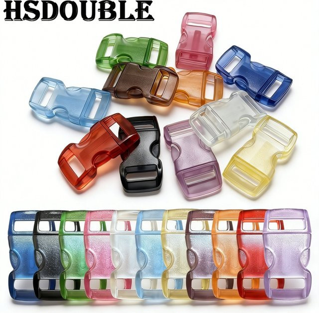 HSDOUBLE Seitenverschlussschnallen Kunststoff, 10 mm, bunt, transparent - Bild 1