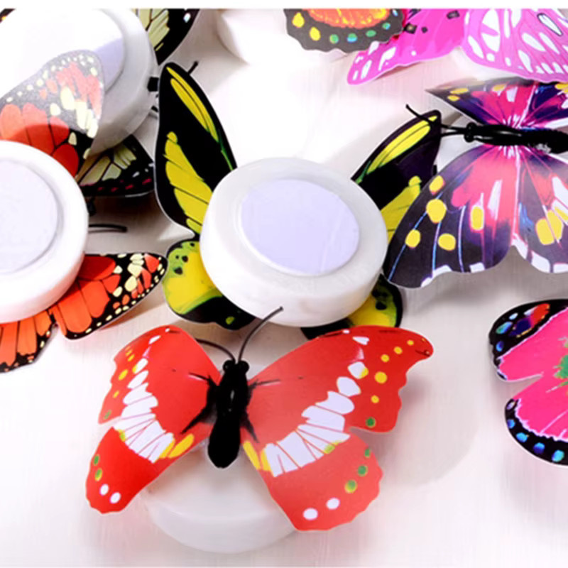 Buntes Schmetterling LED Nachtlicht mit Magnet für Kühlschrank und Wohnkultur, 2 Stück - Bild 3