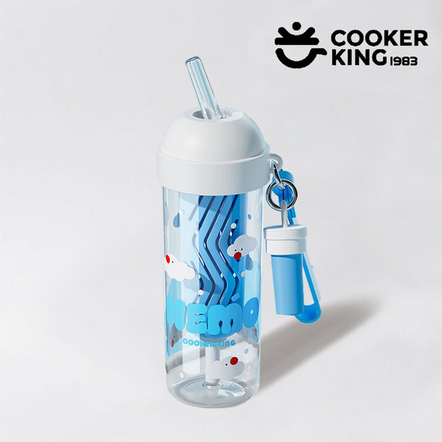 Cooker King Tragbarer Strohhalmbecher aus Triitan und PP mit Flüssigsilikon, Auslaufsicher, Farbe: Green, 650 ml - Bild 1