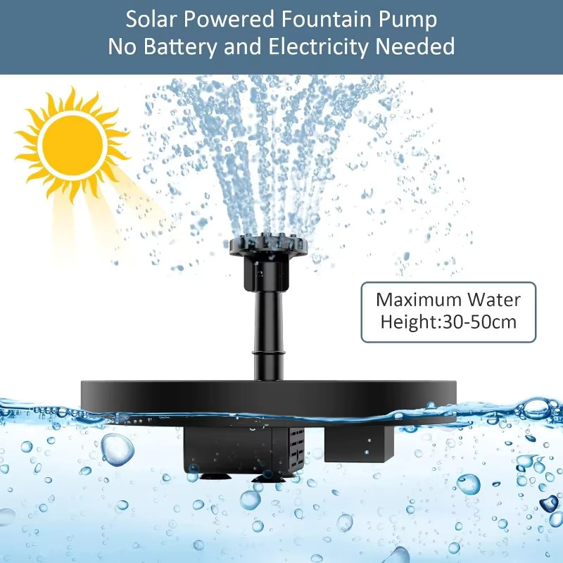 Solarbetriebener schwimmender Wasserbrunnen für Garten und Teich als Vogelbad und Dekoration - Bild 2