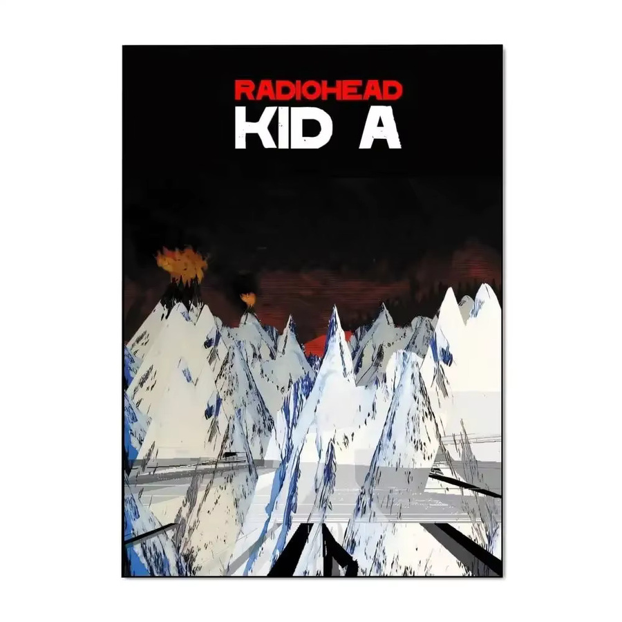 Radiohead Rock-Album-Cover-Poster Vintage Wandkunst aus Kraftpapier in Braun und Mehrfarbig, B/H: 20 x 20 cm - Bild 3