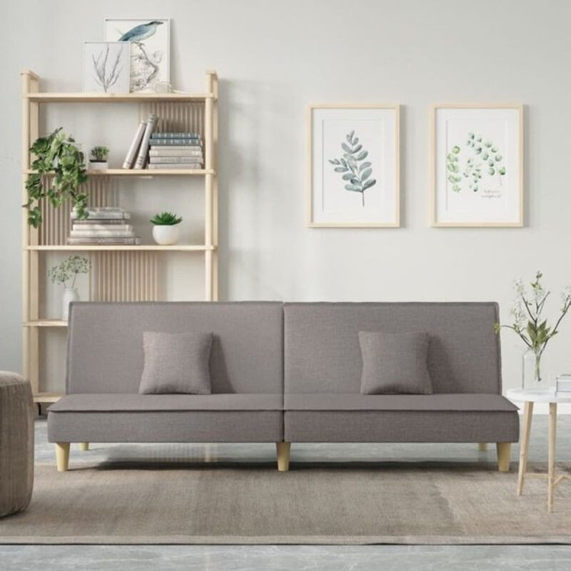 vidaXL Schlafsofa aus Stoff in Taupe meliert und Grau, Modernes Design, B/T/H: 200 x 89 x 70 cm - Bild 1