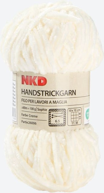 NKD Handstrickgarn SOPHIE in Beige und Weiß mit ca. 80 m Lauflänge - Bild 1