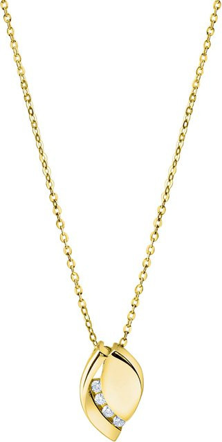 Zeeme Halskette 925 Silber, vergoldet, Zirkonia, Damen - Bild 1