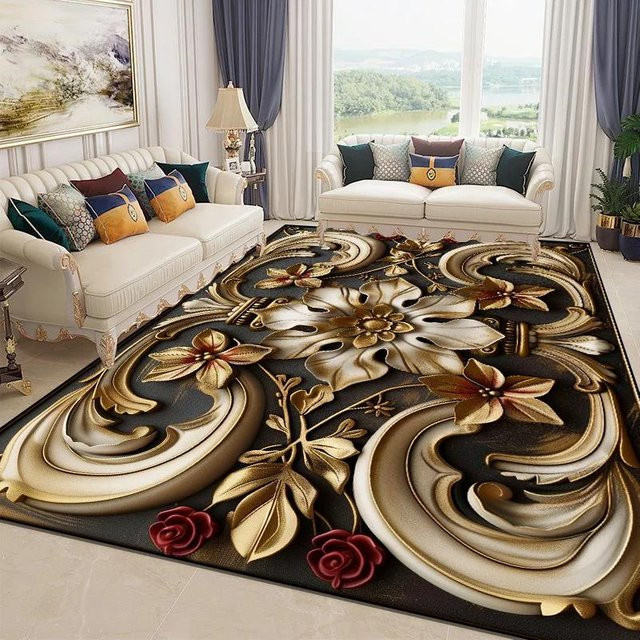 Karpetti 3D Blumenteppich in Multicolour, weich und rutschfest, B/T: 80 x 160 cm - Bild 1