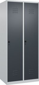C+P Spind Classic PLUS Garderobenschrank mit 2 Abteilen, Farbe: Grau, B/T/H: 185 x 80 x 50 cm - Bild 1