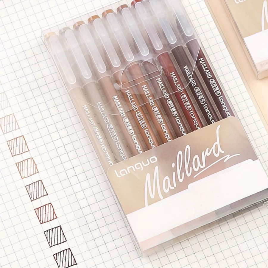 9er Set Kawaii Gelstifte in Mehrfarbig und Pink für Schule und Tagebuch - Bild 1