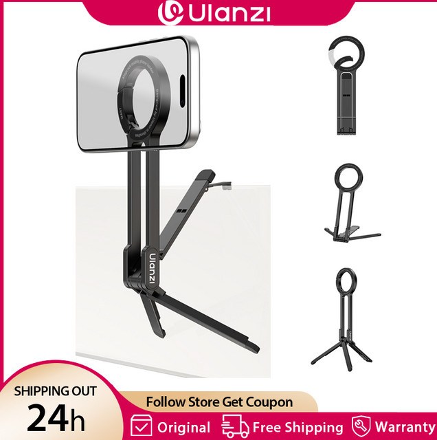 Ulanzi MA57 MagSafe Karabiner Handyhalterung mit Stativfunktion und Haken in Schwarz für iPhone und Android - Bild 1