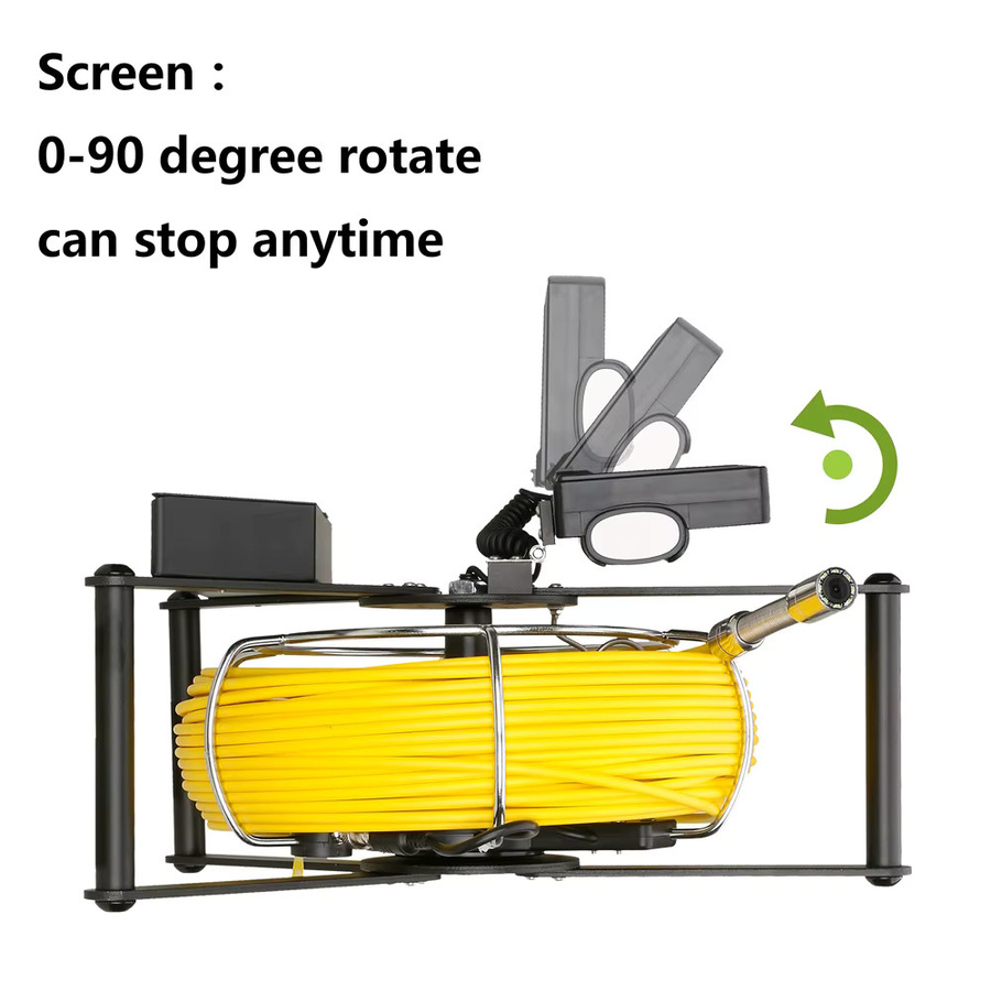 MOUNTAINONE Industrie-Endoskop Kanalrohr-Inspektionskamera mit 4,3 Zoll Monitor, 17 mm und 22 mm Abflusskanalisation, 4500 mA Akku und 16 GB DVR-Karte - Bild 4