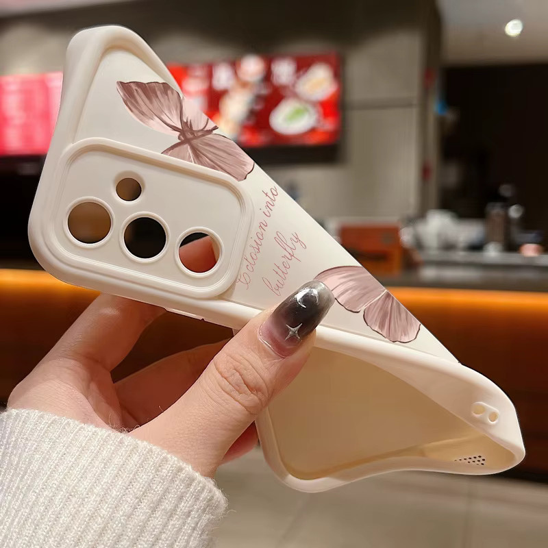 Silikon Handyhülle mit Retro Schmetterling Design für Samsung Galaxy A14 A34 A15 A56 A55 A54 A53 A36 A26 S25 S24 S23 S22 Ultra Plus S21 S24 FE in Rot - Bild 2