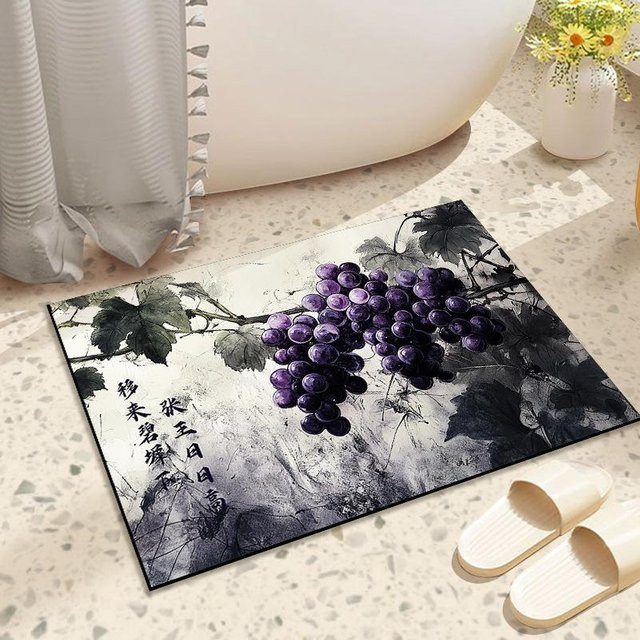 Antike Frucht Diatomeenerde Saugmatte für Badezimmer und Toilette, lila, B/T: 60 x 40 cm - Bild 1