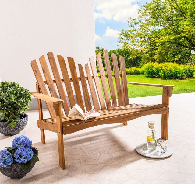 Prestige Home Adirondack 2-Sitzer Gartenbank aus Akazienholz in Braun, B/T/H: 125 x 80 x 94 cm - Bild 1