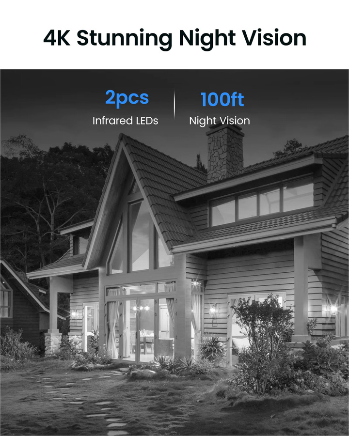 ZOSI 4K PoE CCTV Sicherheitskamerasystem C220 mit 8MP IP-Kameras für Innen und Außen, 2-Wege-Audio, 8CH NVR (16CH erweiterbar), Farbe: Weiß - Bild 3