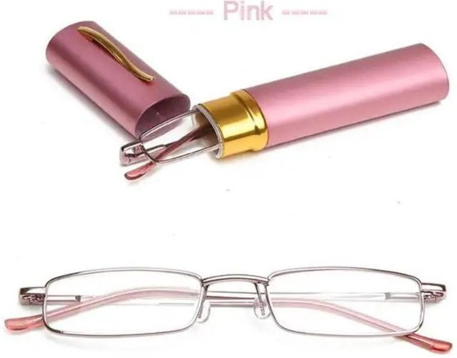 Eso Vision Mini Lesebrille, Metall, Vollrand, rechteckig, Schwarz Pink, Unisex - Bild 1