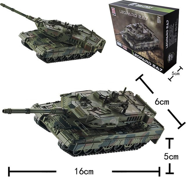 LMKJ Leopard 2 Kampfpanzer Modell Bausteine im Maßstab 1:72 in Grün - Bild 1