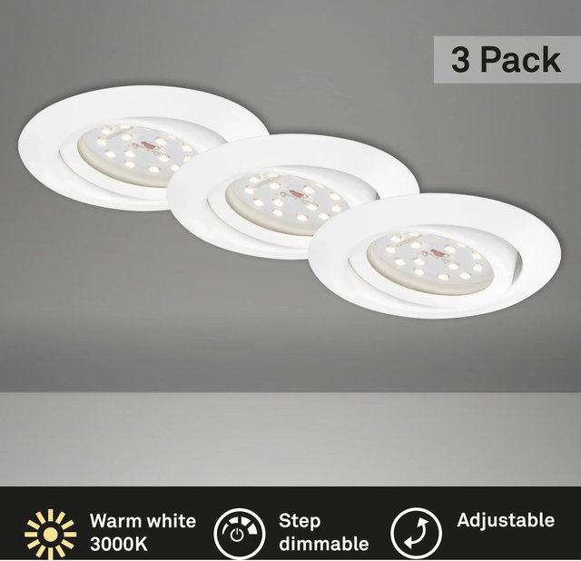 Briloner LED-Einbaustrahler rund in Weiß, dimmbar, warmweiß für den Innenbereich - Bild 1