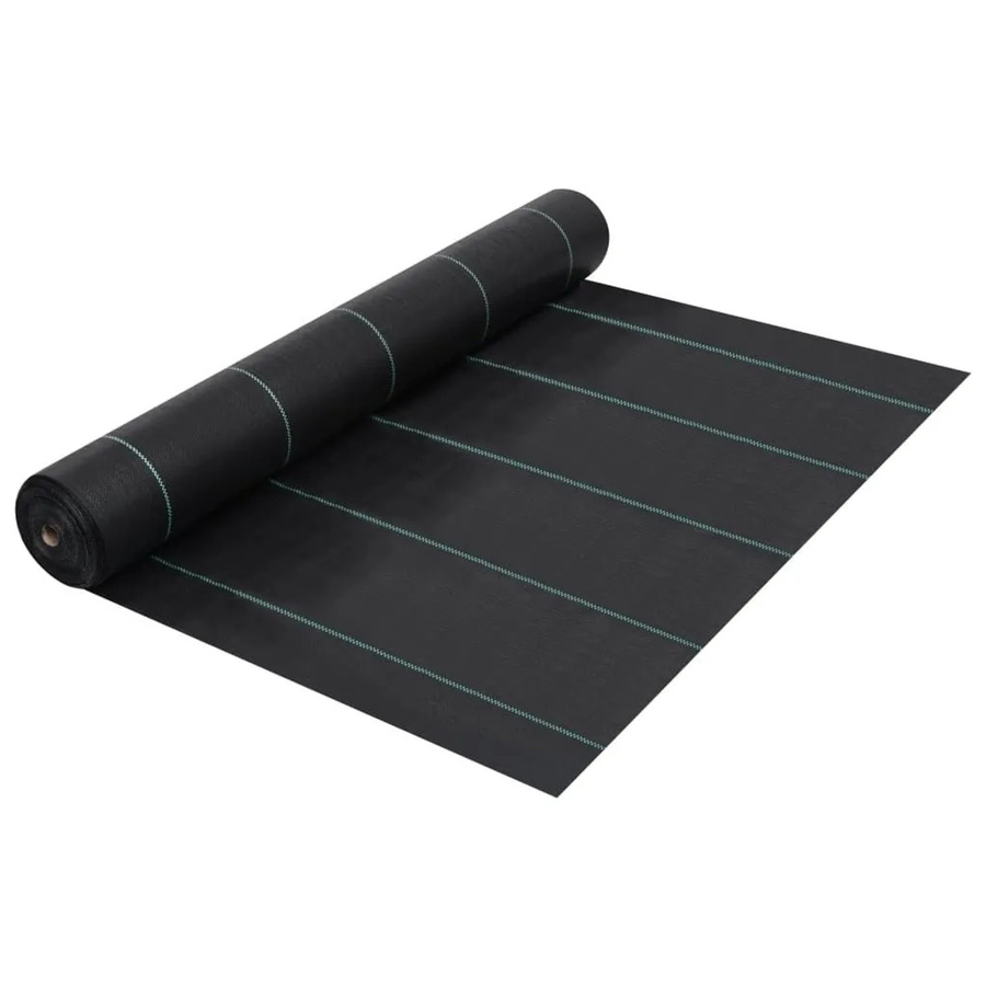 vidaXL Unkrautfolie Schwarz aus PP, Breite: 2 m, Länge: 50 m - Bild 2