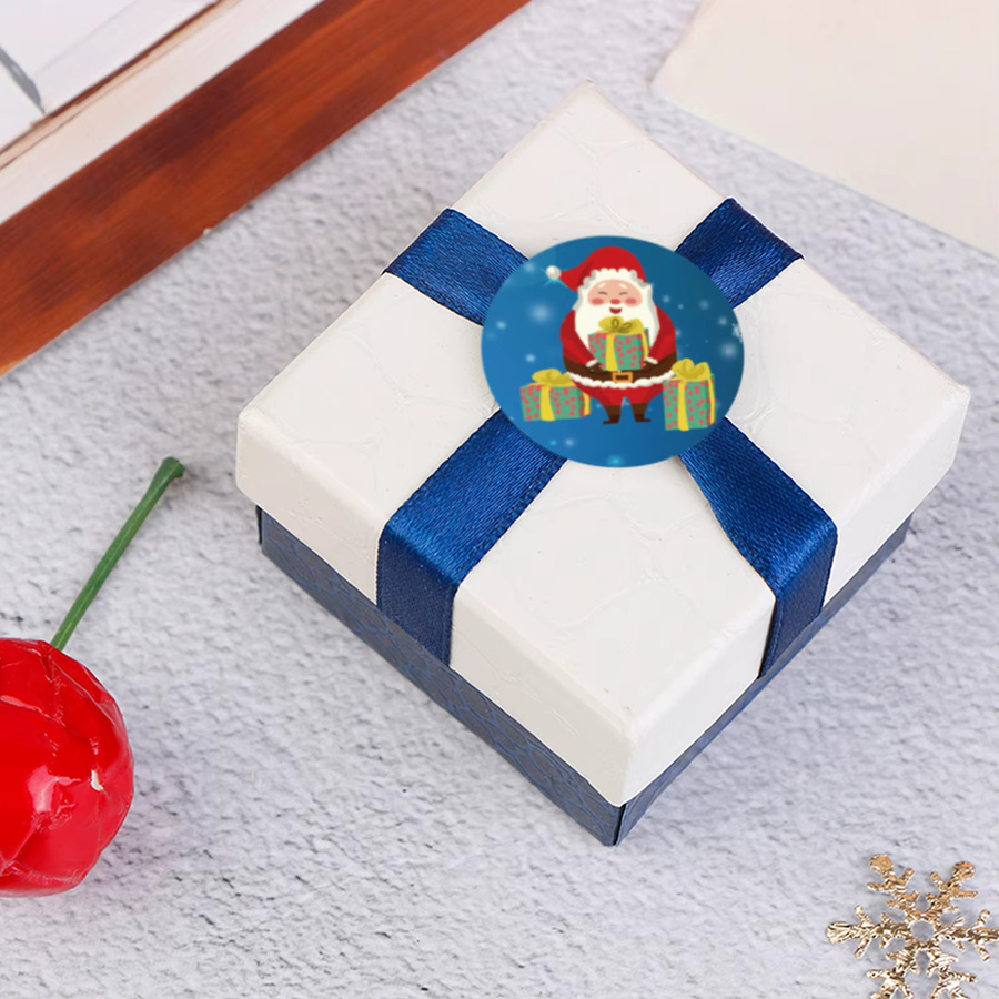 500 Stück TYFYO Frohe Weihnachten Aufkleber, runde Weihnachtsanhänger in Multicolour, Durchmesser: 2,5 cm - Bild 2