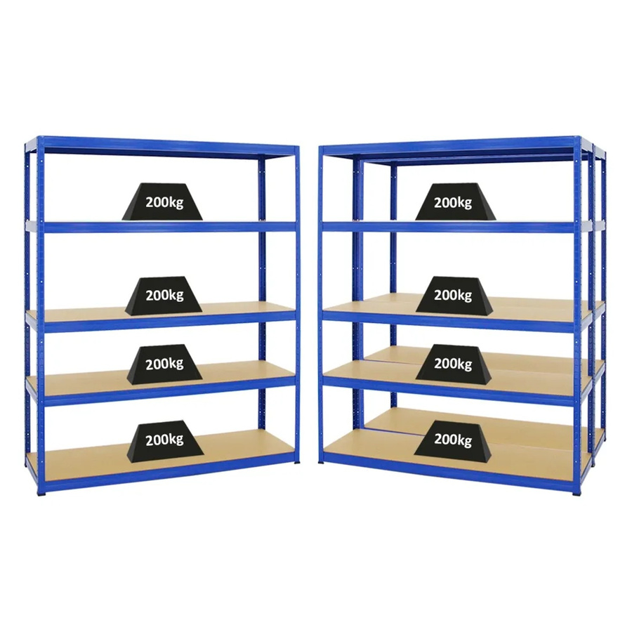 PROREGAL 3er Set Schwerlastregal Giant Elephant aus Metall und MDF, Blau, H x B x T: 180 x 150 x 45 cm - Bild 2