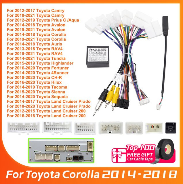 Canbus Decoder G-RZ-FT52 Verkabelungsadapter für JBL AMP Toyota Corolla 2014 - 2018 Prado Land CHR Camry Android Autoradio in Schwarz - Bild 1