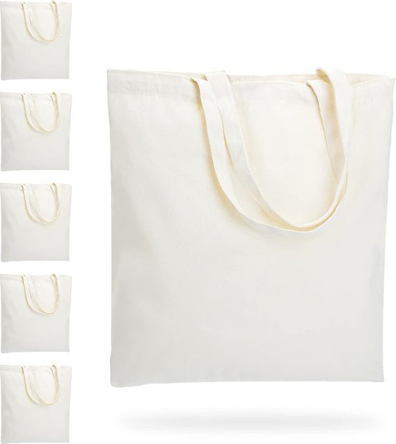 6er-Pack Canvas-Tragetaschen in Weiß für DIY-Projekte und Wärmeübertragungsdesigns - Bild 1