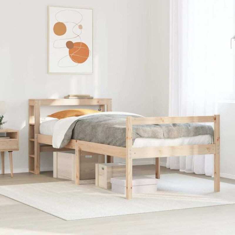 Seniorenbett aus Massivholz Kiefer mit Kopfteil von vidaxl, Farbe Braun, B/T/H: 190 x 75 x 81 cm - Bild 1