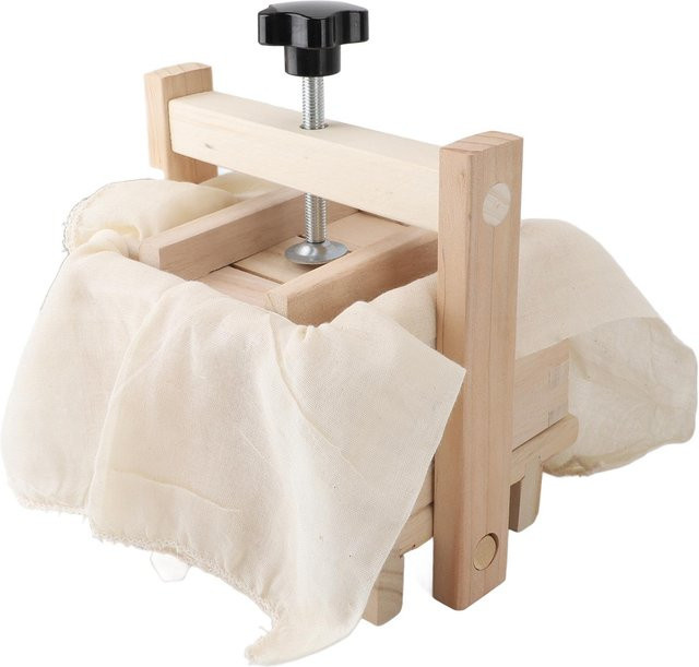 Aimo 9er Set Holz Tofupresse und Tofuform aus Holz in Beige, B/T/H: 12,95 x 12,95 x 8,89 cm - Bild 1