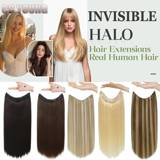 CC YOUNG Haarverlängerungen Echthaar Clip-in-Extensions, Schokoladenbraun, Damen - Bild 1