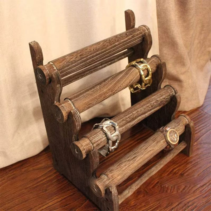 JAVRICK Schmuck Display Stand aus Holz mit 4 Ebenen für Armbänder und Uhren - Bild 2