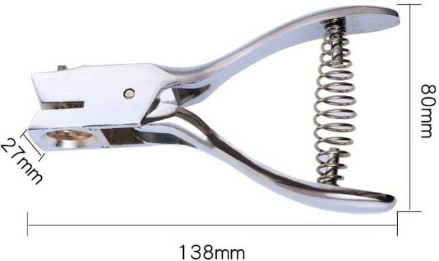 Manueller ovaler Locher aus Metall für PVC-Karten und Scrapbooking in Grau und Silber - Bild 1
