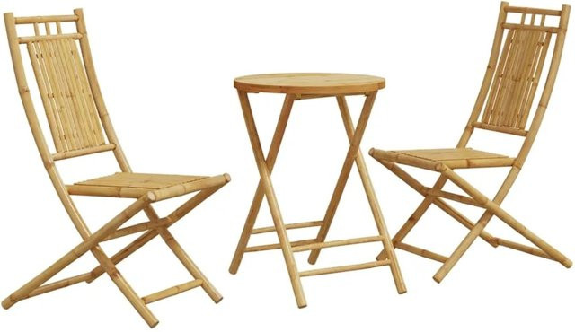 vidaXL 3-tlg Bistro-Set Modell 2 aus Bambus in Braun - Bild 1