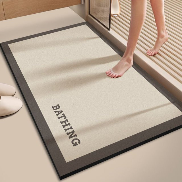 Saugfähige Kieselgur Badezimmerbodenmatte Yiran Furniture, Beige, B/T: 80 x 120 cm - Bild 1