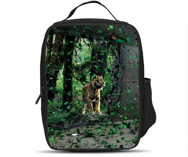 Thermo-Lunchtasche mit Tiger-Print von Fancy Style Studio, isoliert, mehrfarbig - Bild 1