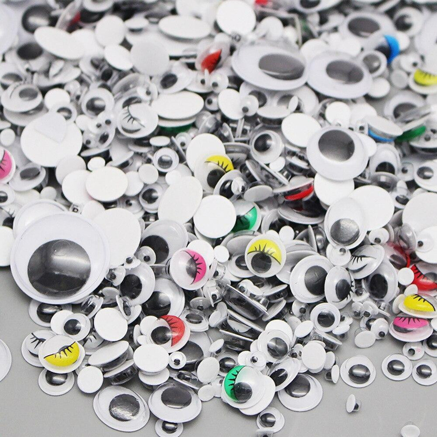 Yiran bag Wackelaugen selbstklebend Bastelzubehör 100-teiliges Set - Bild 2