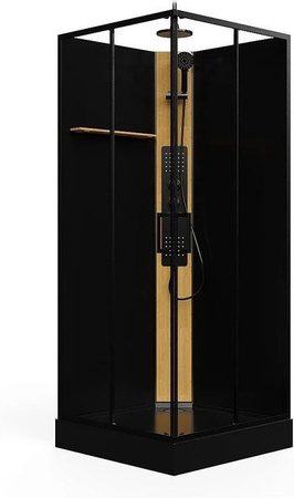 Duschkabine Desulo Schwarz Breite: 90 cm