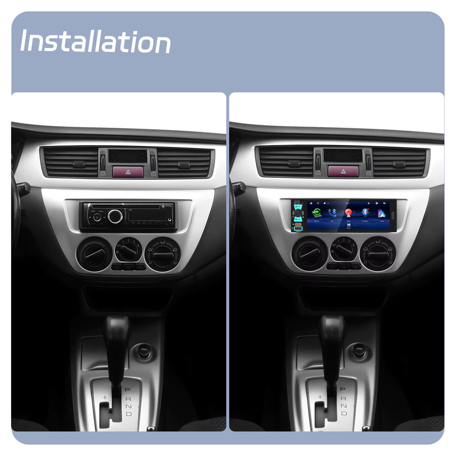 Podofo 1DIN Multimedia-Autoradio mit 6,5 Zoll Incell Touchscreen, Carplay, Android Auto und Mirror Link in Schwarz - Bild 2
