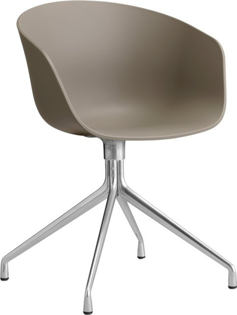 HAY About A Chair AAC 20 Drehstuhl mit Armlehnen in Beige aus Kunststoff und Aluminium - Bild 1