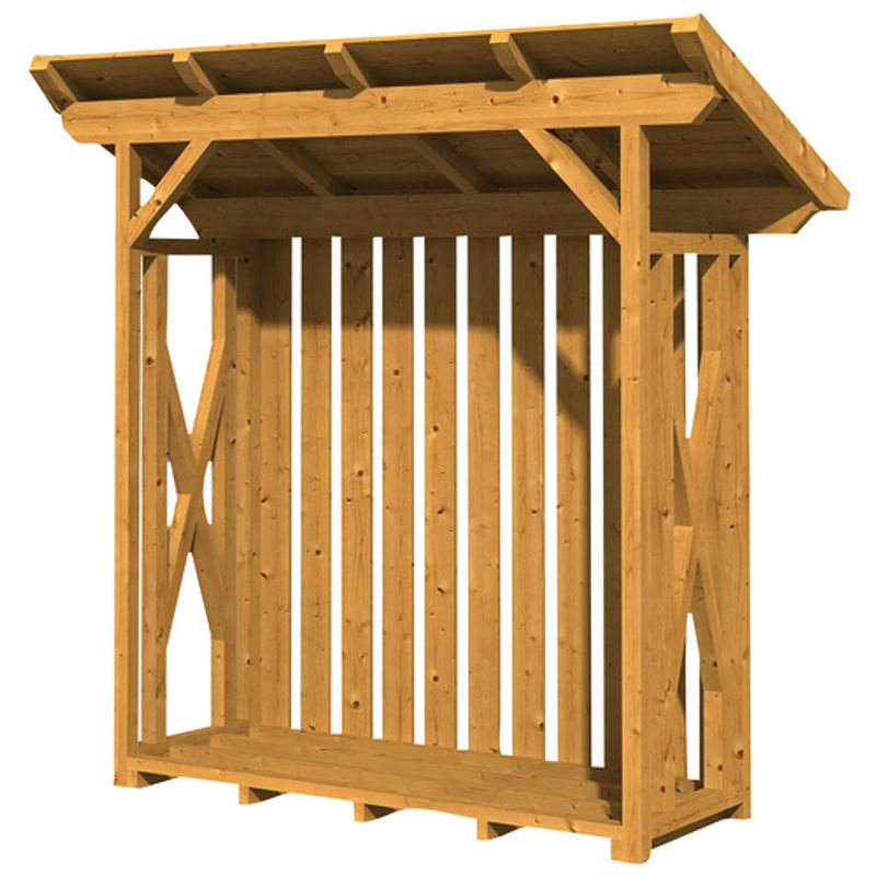 SKANHOLZ Kaminholzunterstand Lars 1 in Beige und Natur, B/H/T: 240 x 234 x 102 cm - Bild 3
